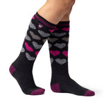 Ladies Lite Jacquard Heart Long Socks - Sutton