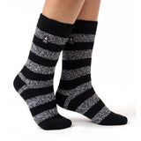 Ladies Original Tuscany Chunky Stripe Socks - Black & White