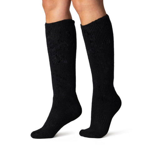 Ladies Original Long Wool Socks - Black