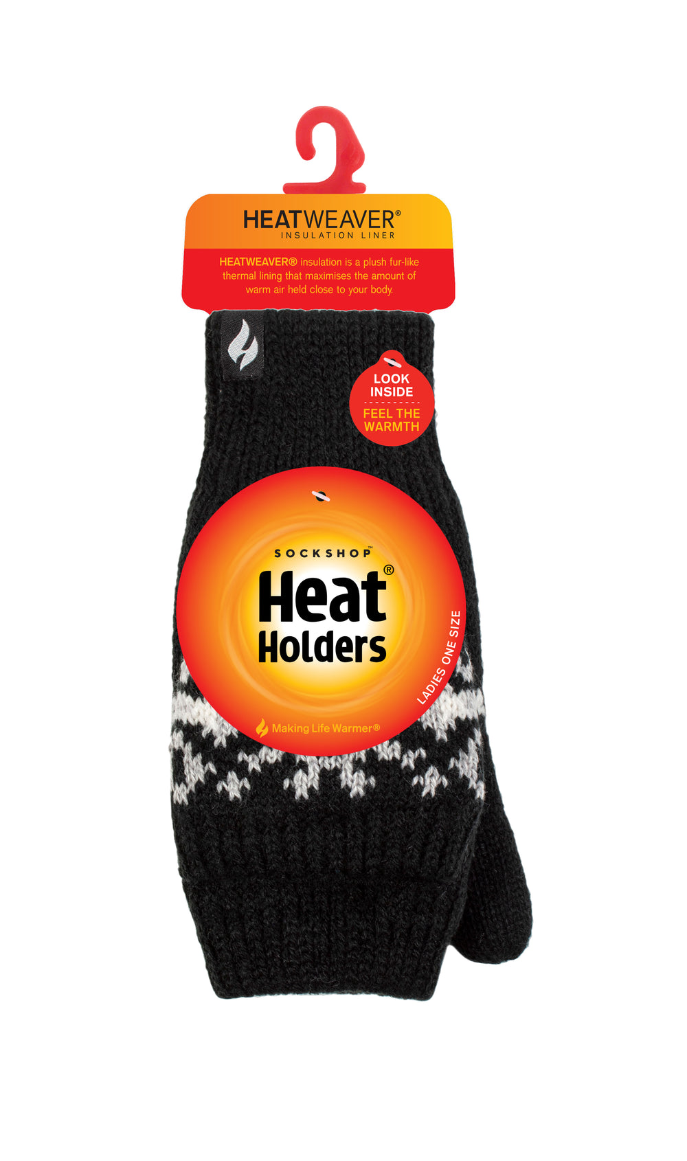 Ladies Heather Converter Mittens - Black