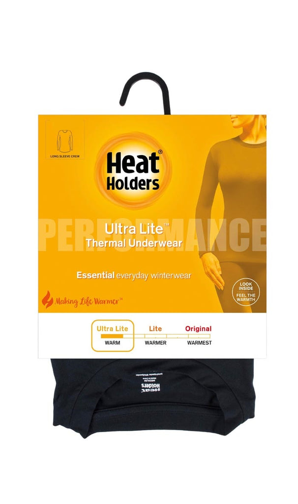 Ladies Ultra Lite Thermal Underwear Top - Black – Heat Holders
