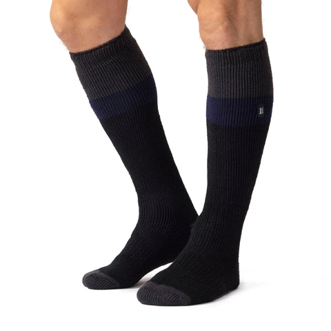 Mens Original Extra Long Ski & Snow Sports Socks - Charcoal, Navy & Black