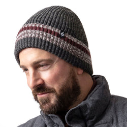 Mens Arran Turn Over Cuff Hat - Charcoal