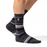 Mens Ultra Lite Goldcrest Stripe Socks - Charcoal