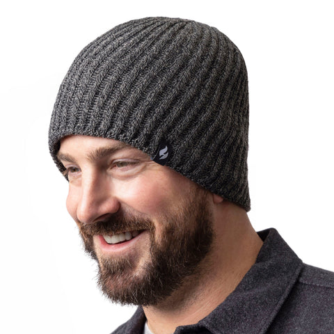 Mens Halden Beanie Hat - Charcoal