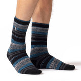 Mens Lite Krakow Multi Stripe Socks - Charcoal