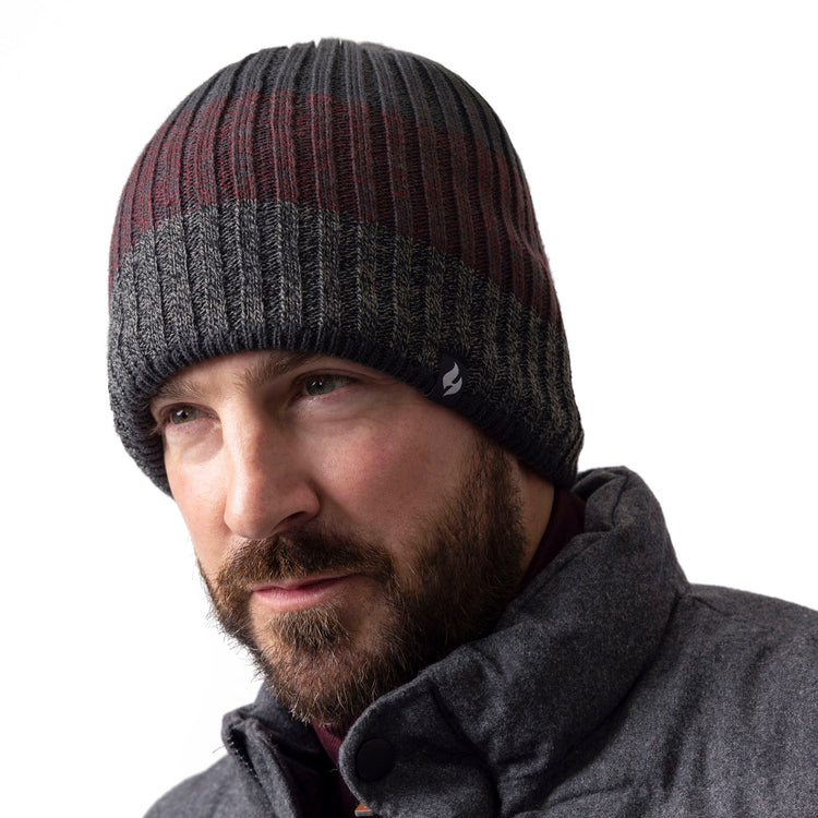 Mens Linden Beanie Hat - Charcoal