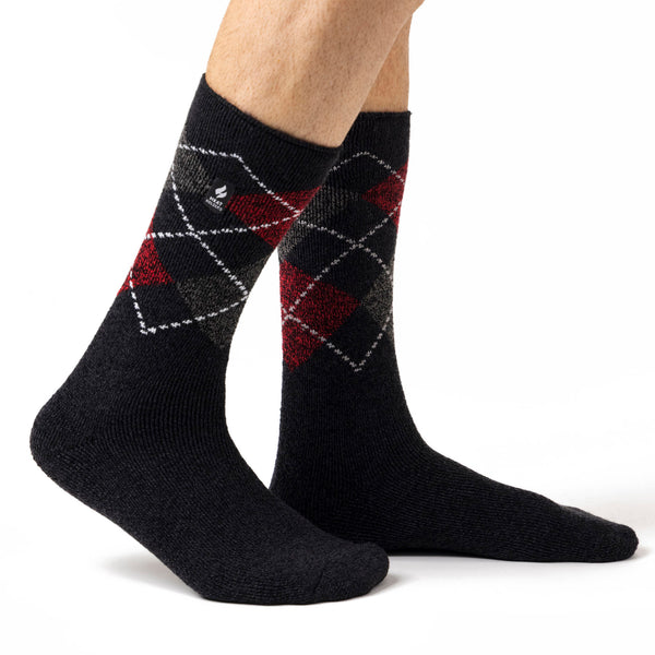 Mens Lite Lyon Argyle Socks - Charcoal