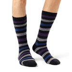 Mens Lite Split Medium Stripe Socks - Charcoal