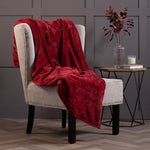 Giant Luxury Fleece Thermal Blanket/Throw - Cranberry
