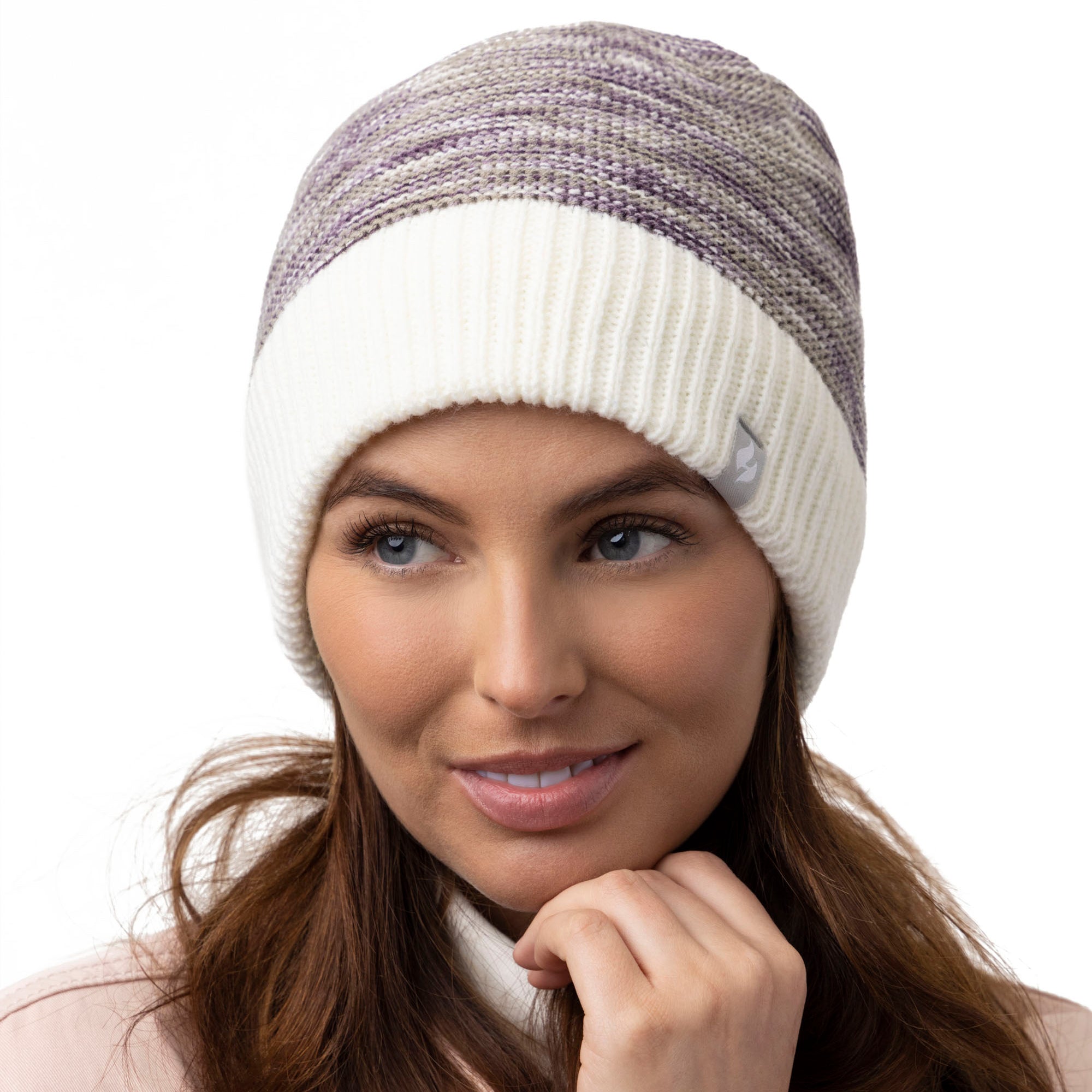 Ladies Eden Beanie Hat Cream Heat Holders