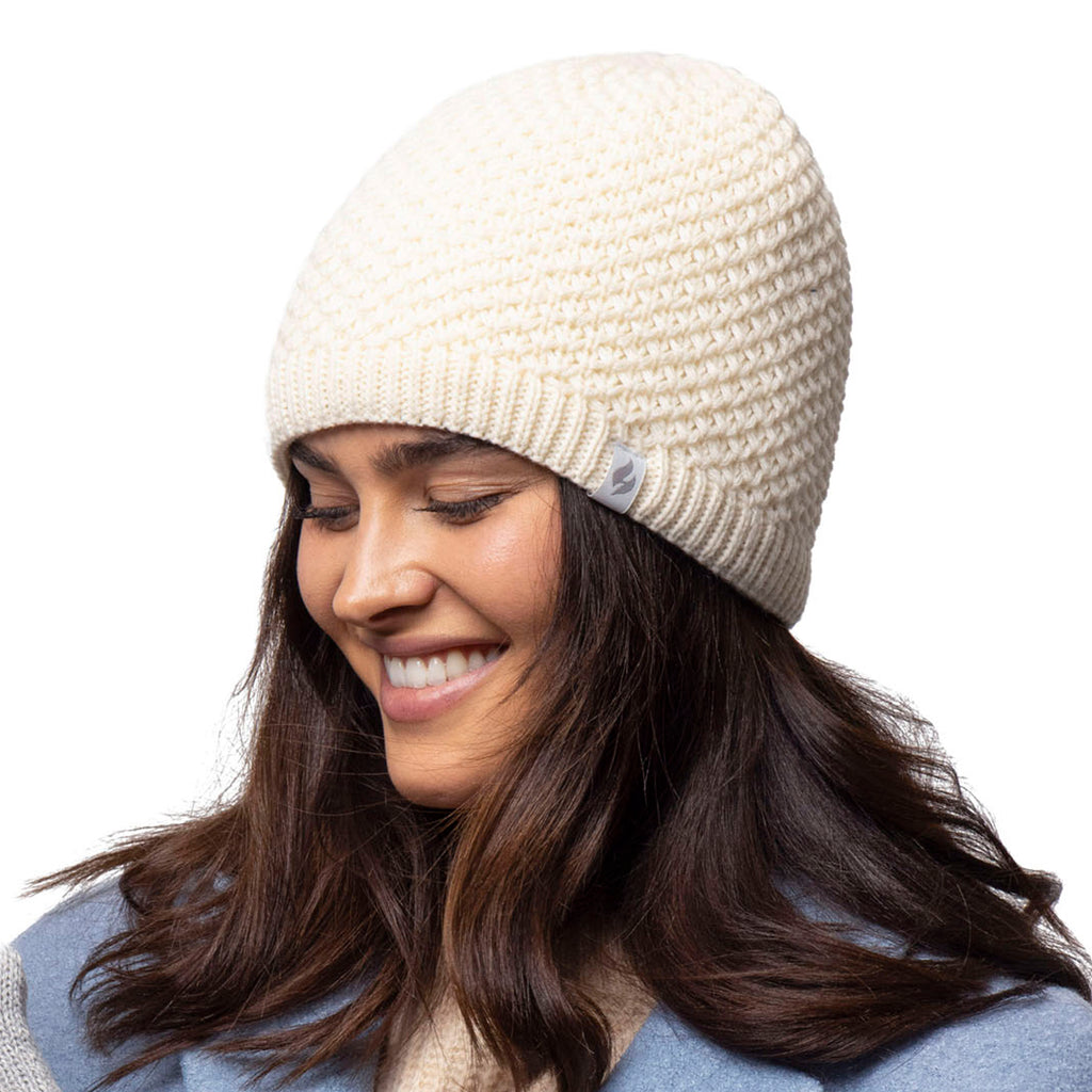 Ladies Nora Knitted Hat Cream – Heat Holders - Main Image
