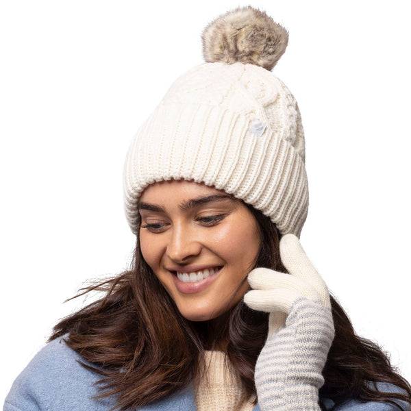 Ladies Solna Pom Pom Hat - Cream