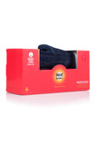 Mens Memory Foam Slippers Navy with Durable Sole