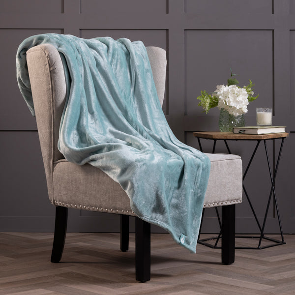 Luxury Fleece Thermal Blanket/Throw Duck Egg – Heat Holders