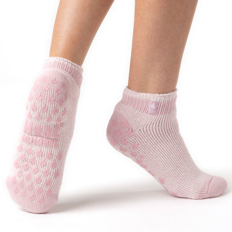 Ladies Original Pisa Ankle Slipper Socks - Dusted Pink
