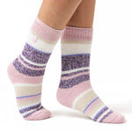 Ladies Original Provence Multi Stripe Socks - Dusted Pink