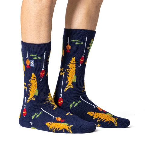 Mens Lite Warm Wishes Hobby Socks - Fishing Fanatic