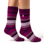 Ladies Original Barcelona Multi Stripe Socks - Fuchsia