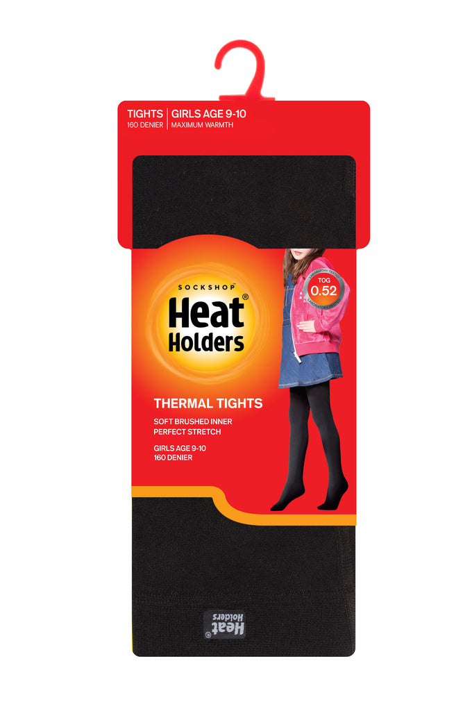 3 Pair Multipack Girls Thermal Tights for Winter, Heat Holders, Kids  Fleece Insulated Opaque Tights - Black