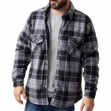 Mens Plaid Lumberjack Shirt Jacket - Grey Black
