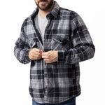Mens Plaid Lumberjack Shirt Jacket - Grey Black