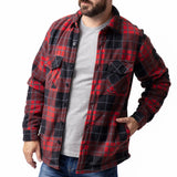 Mens Plaid Lumberjack Shirt Jacket - Crimson Black