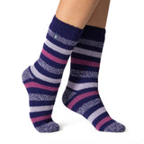 Ladies Original Keswick Twist Stripe Socks - Midnight & Pink