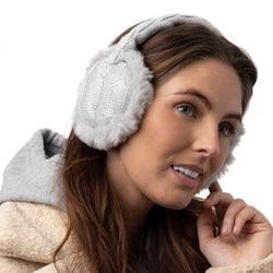 Ladies Adjustable Folding Earmuffs - Light Grey