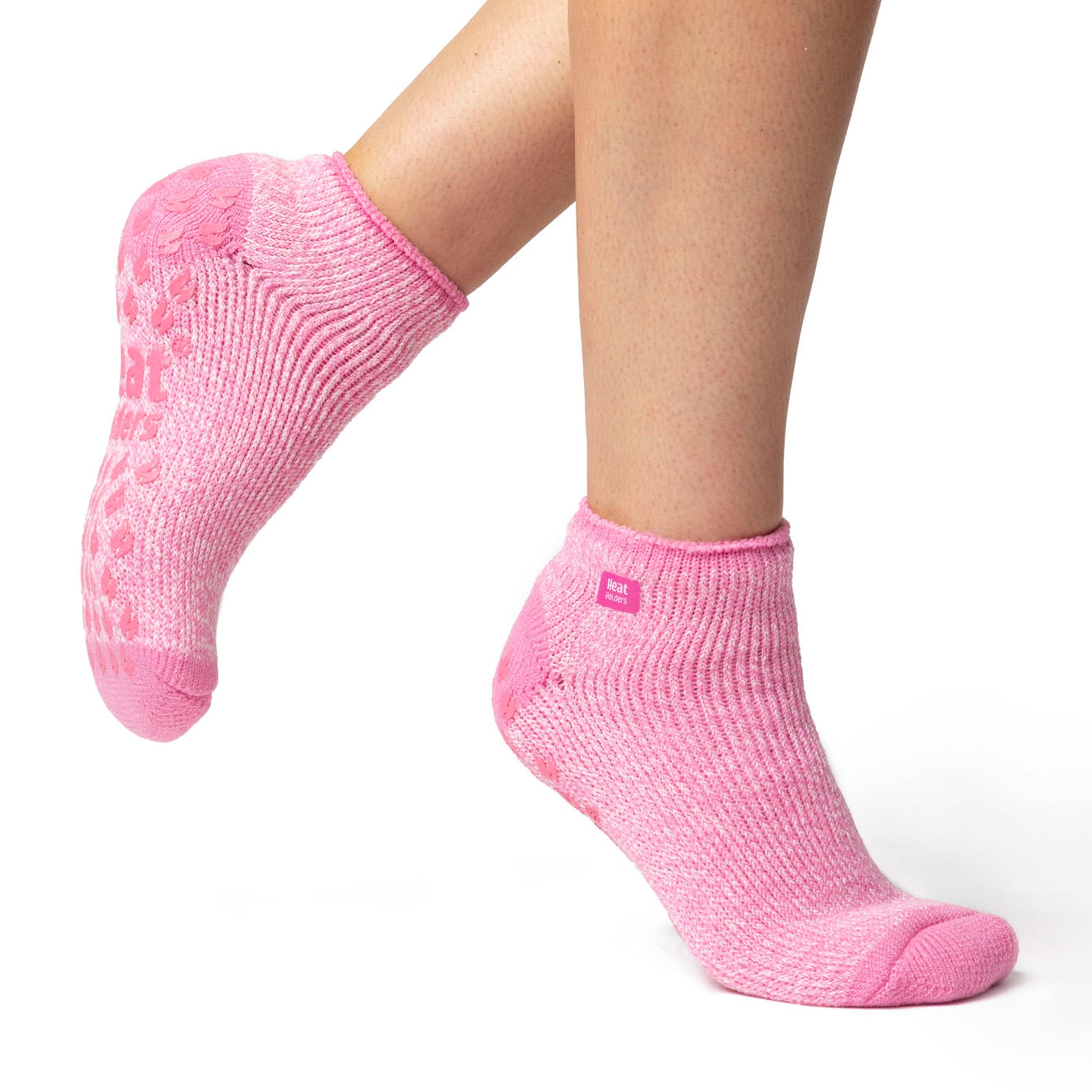 Ladies Original Iris Ankle Slipper Socks Pink Heat Holders