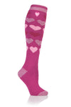 Ladies Lite Jacquard Heart Long Socks - Shaw