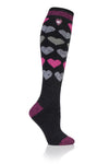 Ladies Lite Jacquard Heart Long Socks - Sutton