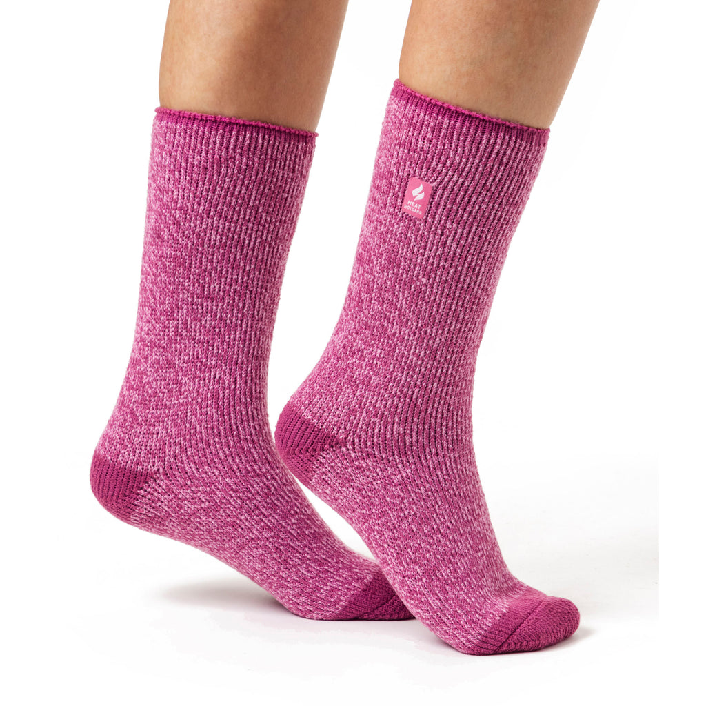 Ladies Original Lisbon Heel & Toe Socks - Muted Pink – Heat Holders