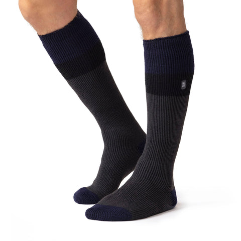 Mens Original Extra Long Ski & Snow Sports Socks - Navy, Black & Charcoal