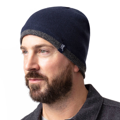 Mens Contrast Thermal Hat - Navy