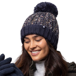 Ladies Eidda Pom Pom Hat - Blue