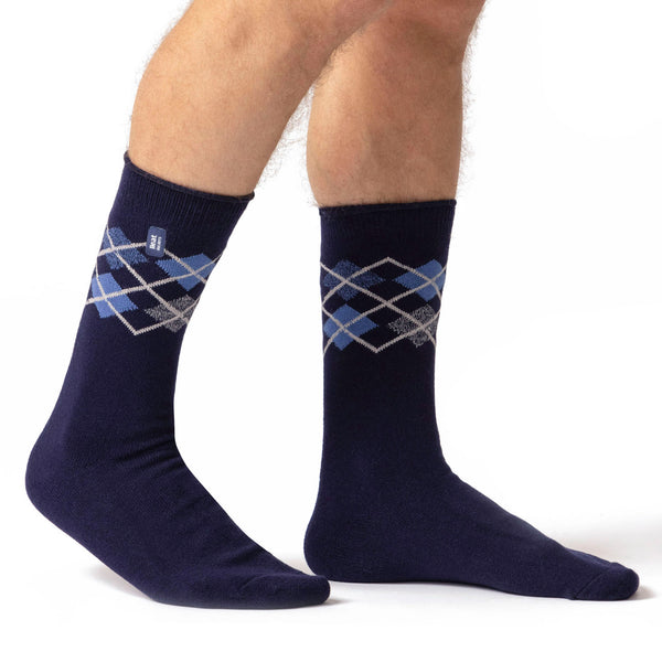 Mens Ultra Lite Jay Argyle Socks - Navy