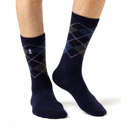 Mens Lite Lyon Argyle Socks - Navy