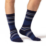 Mens Ultra Lite Santiago Stripe Socks - Navy