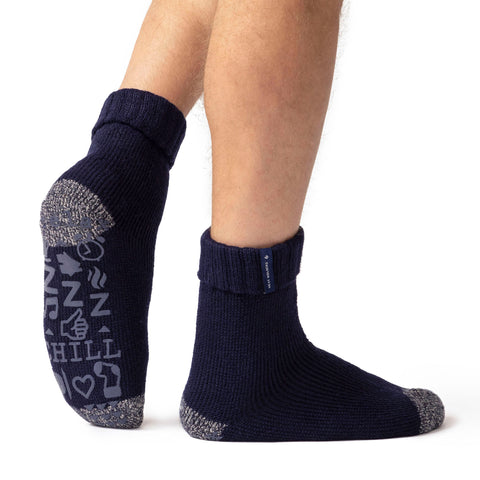 Mens Original Whitaker Lounge Socks with Rib Top - Navy