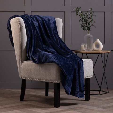 Luxury Fleece Thermal Blanket/Throw - Navy