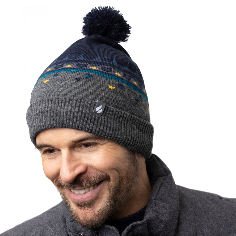 Mens Ribble Bobble Hat - Pebble Grey