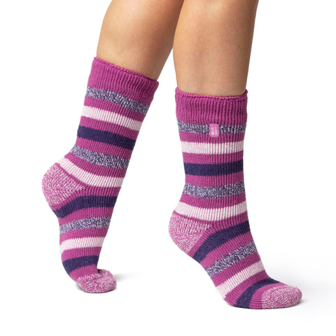 Ladies Original Emma Lounge Socks with Turnover Top - Pink