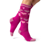 Ladies Lite Jacquard Heart Long Socks - Shaw
