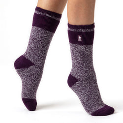 Ladies Original Sydney Block Stripe Socks - Plum