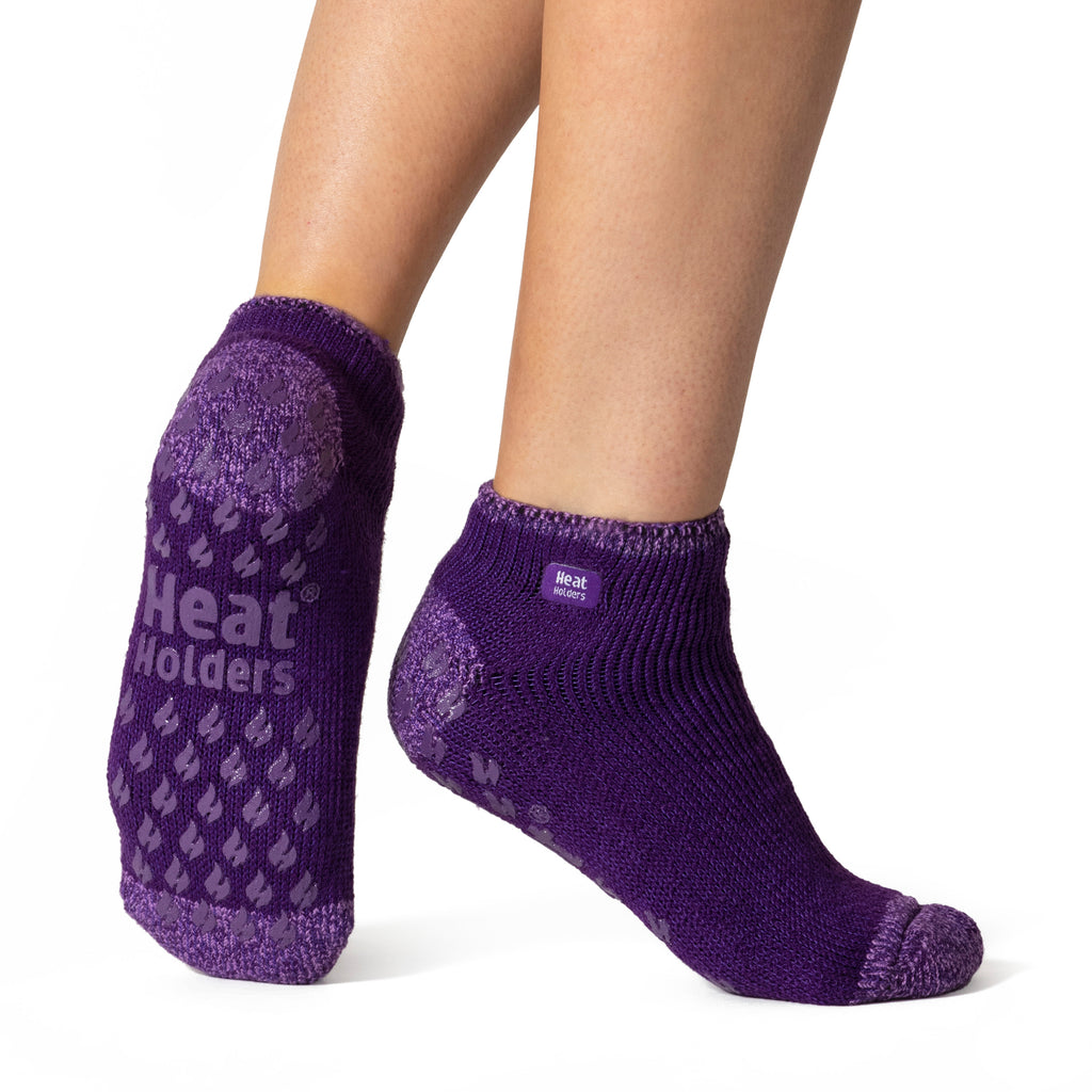 Ladies Original Iris Ankle Slipper Socks - Purple – Heat Holders