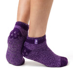 Ladies Original Pisa Ankle Slipper Socks - Purple