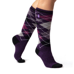 Ladies Lite Argyle Long Socks - Sherwood