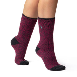 Ladies Original Twist Primrose Socks - Raspberry & Charcoal