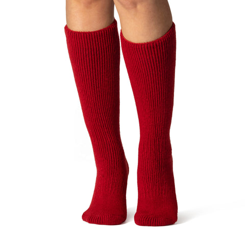 Ladies Original Long Wool Socks - Red